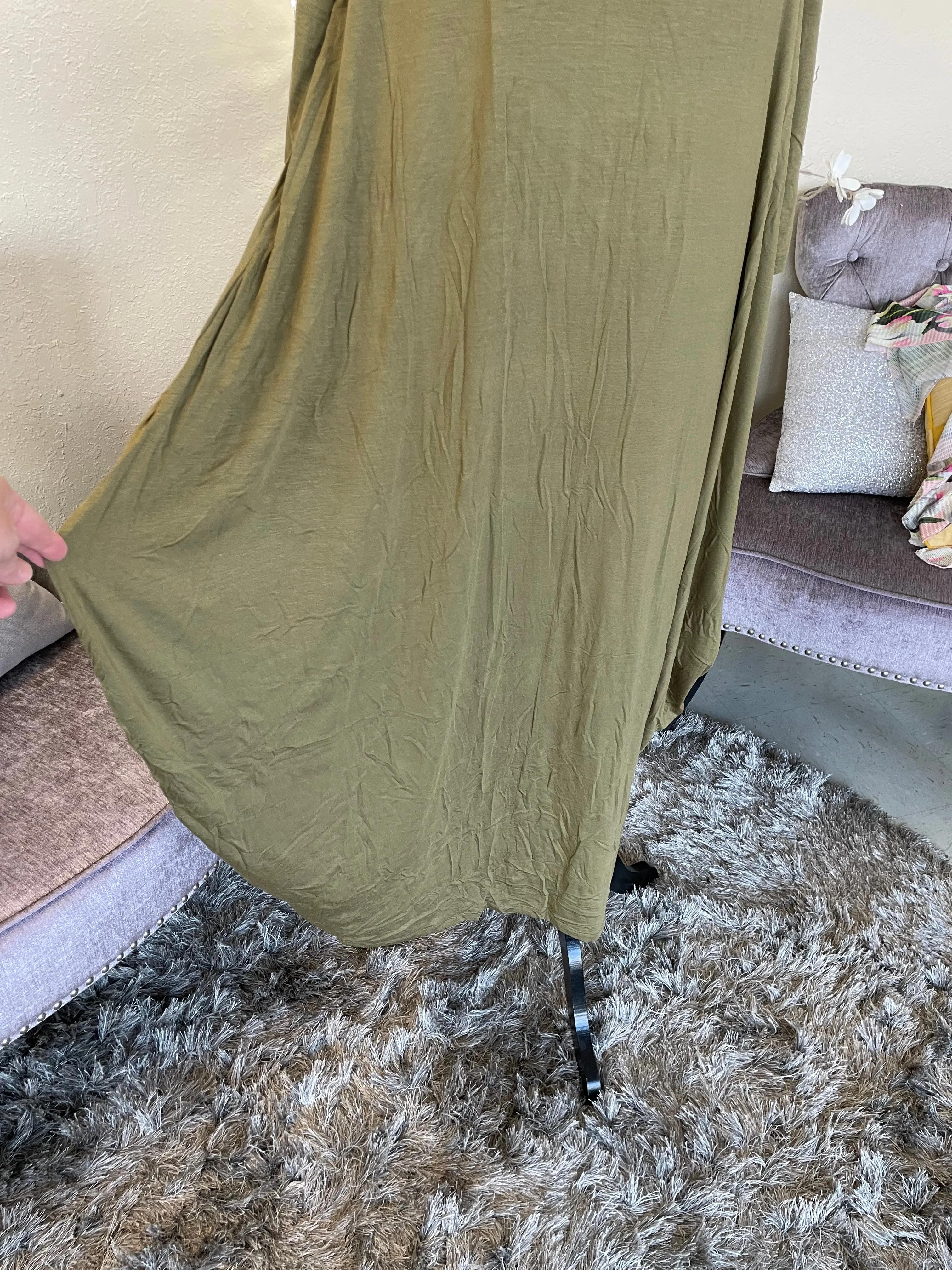 Olive Bubble Midi Layering Dress