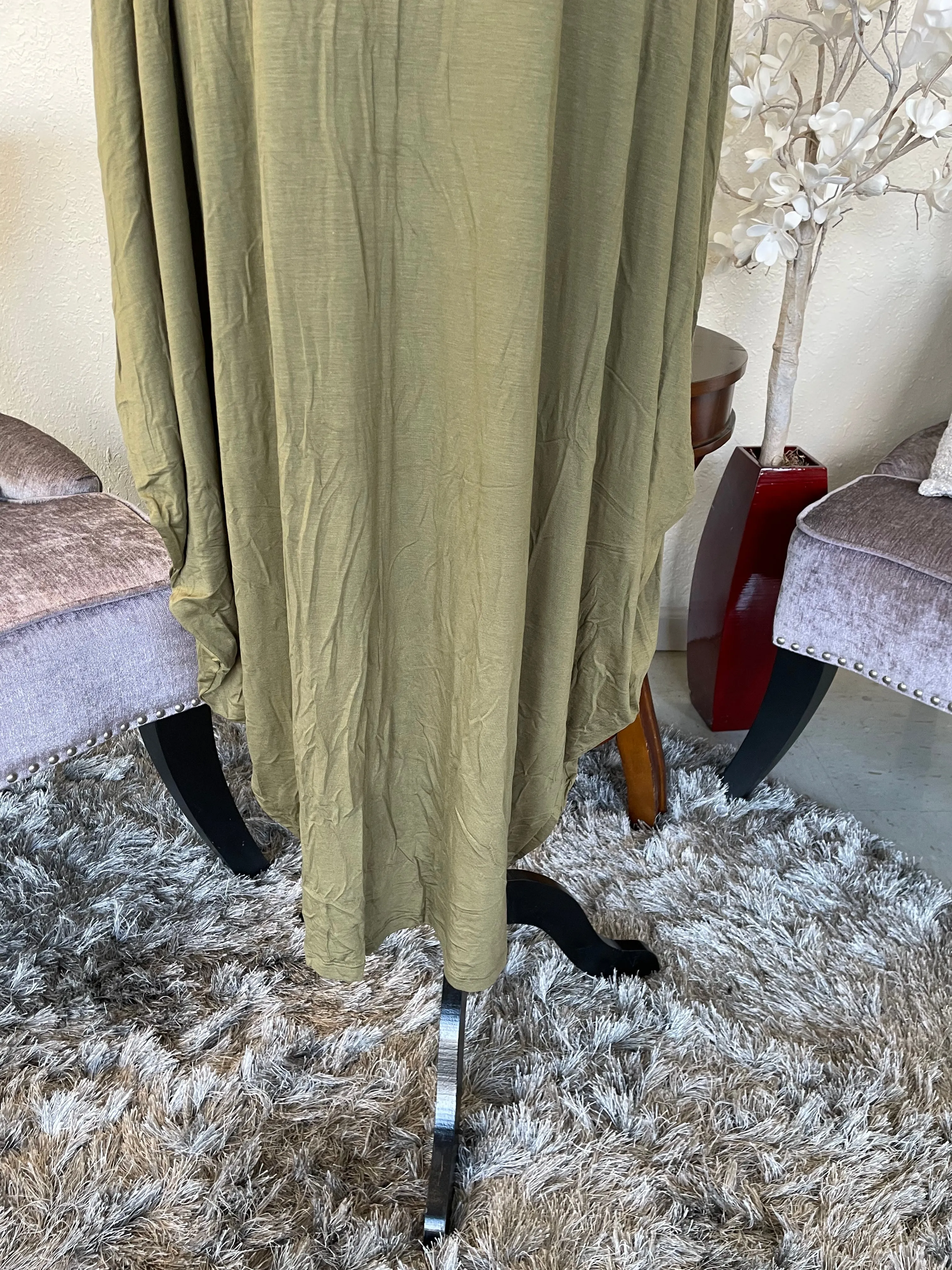 Olive Bubble Midi Layering Dress