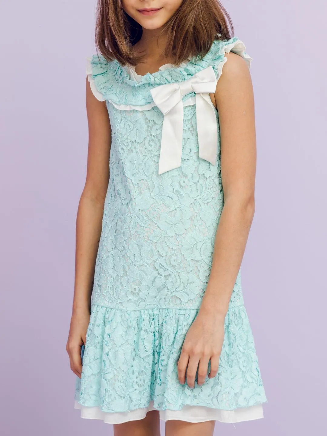 One Friday Kids Girls Aqua Dress