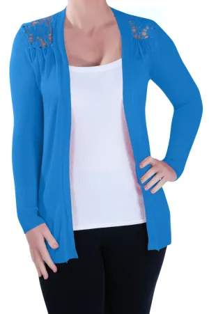 Open Front Knitted Crochet Cardigan