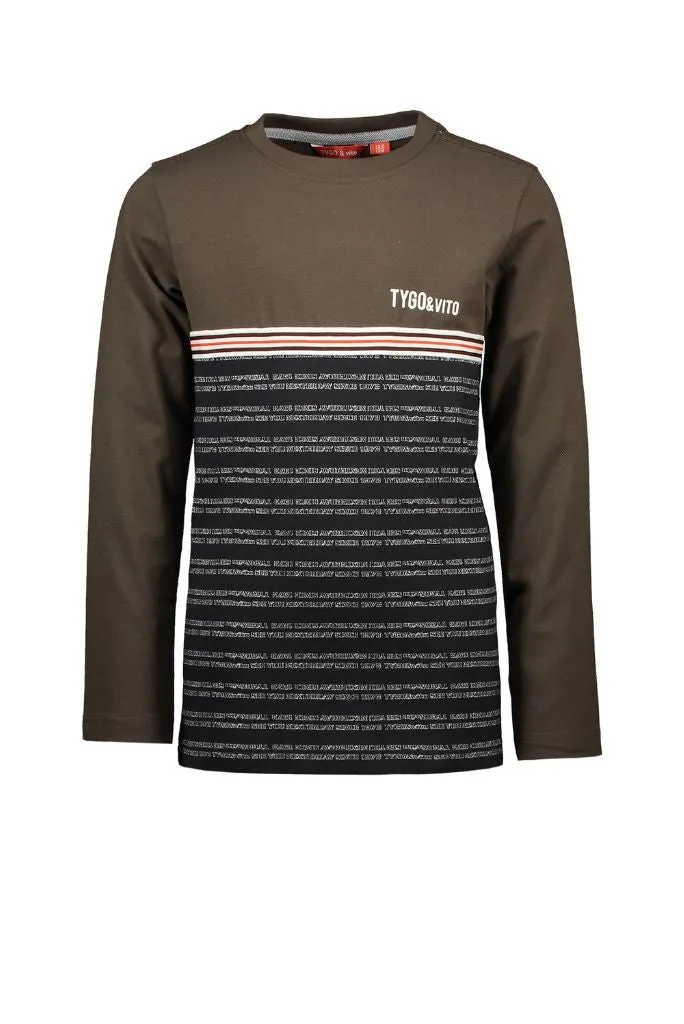 Organic Long Sleeve Top with Contrast Text