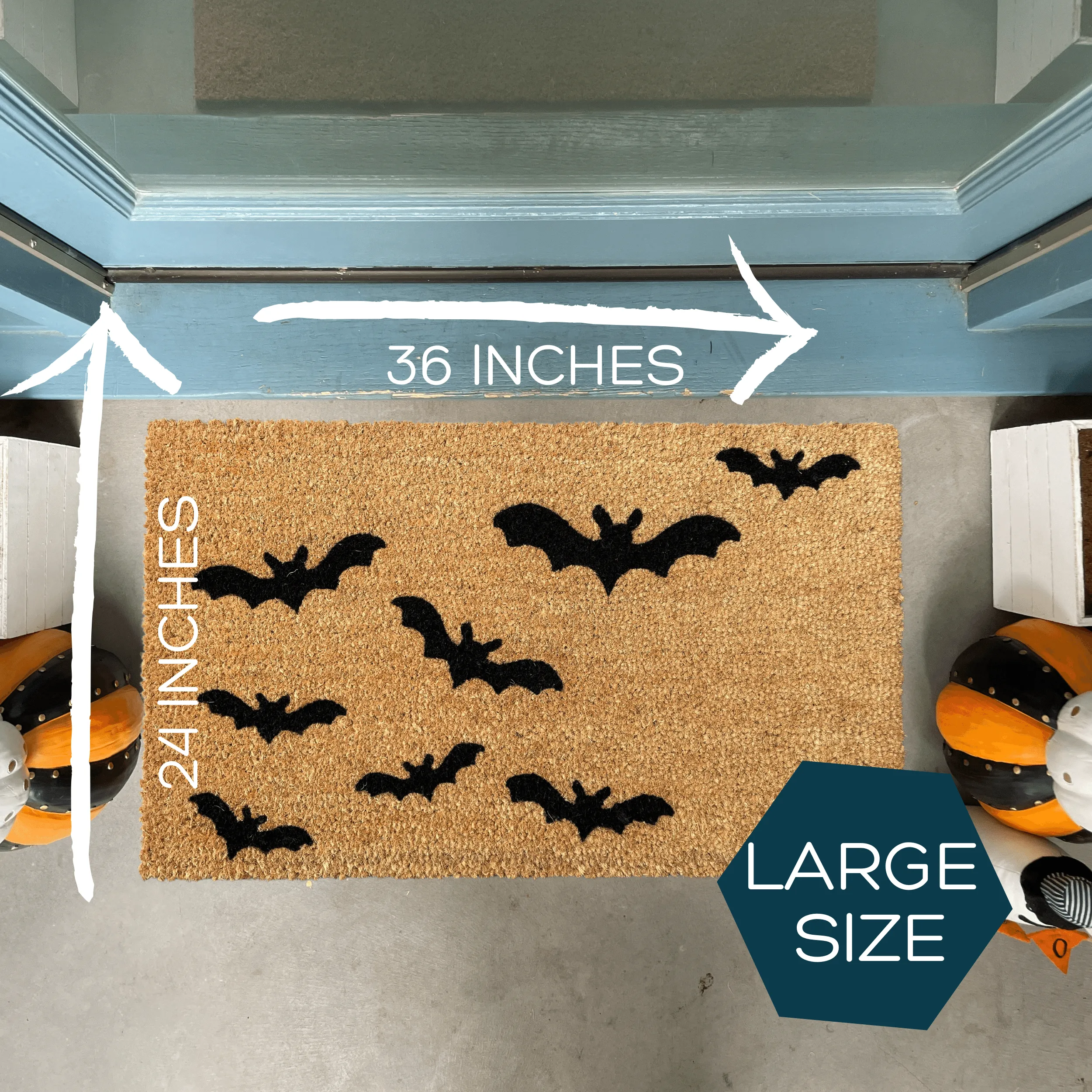 Oversized Bat Halloween Doormat
