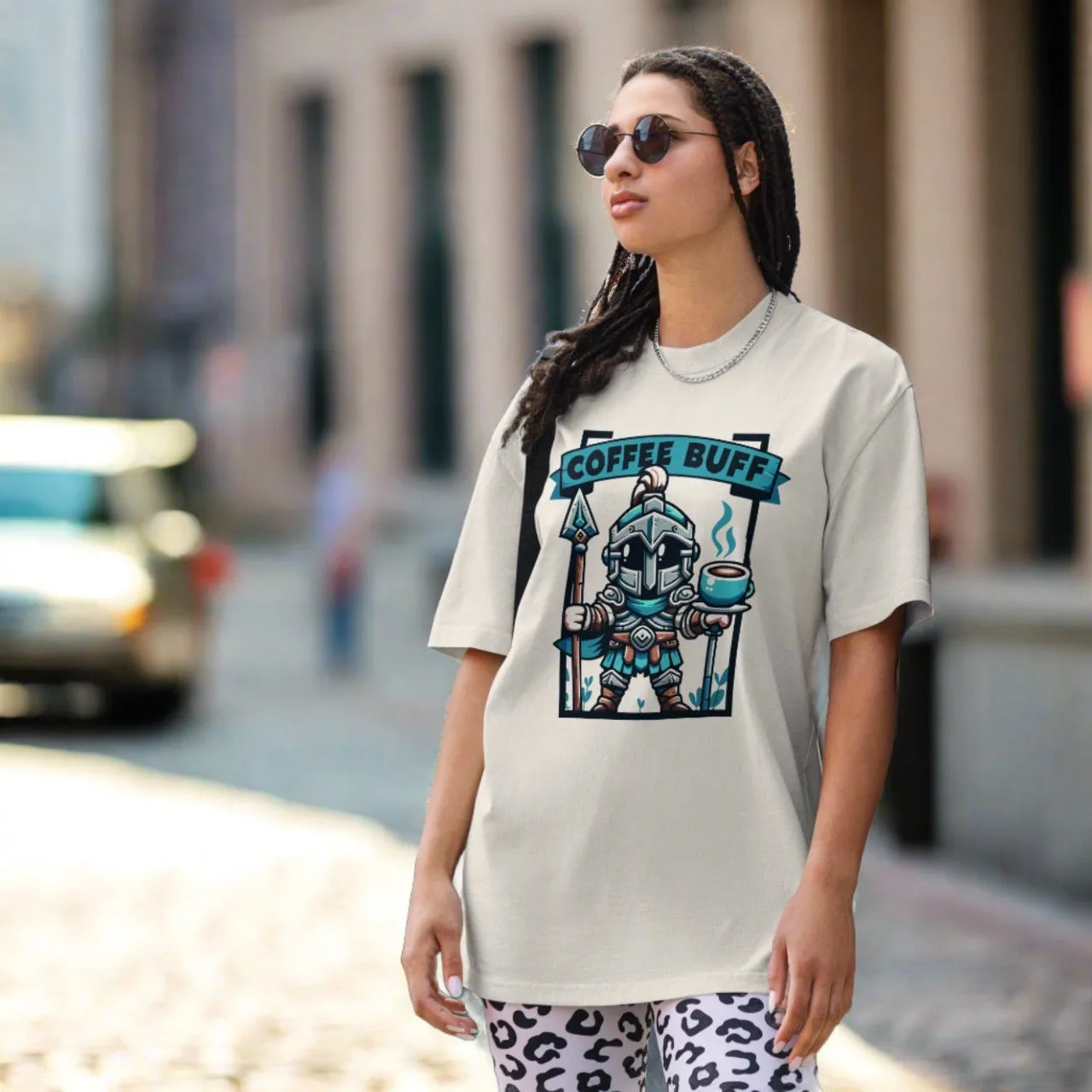 Oversized Faded T-shirt Coffee Buff