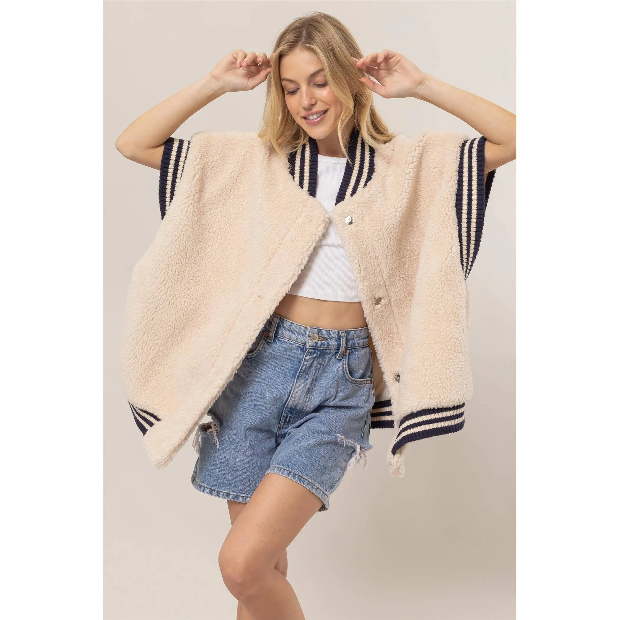 Oversized Teddy Vest
