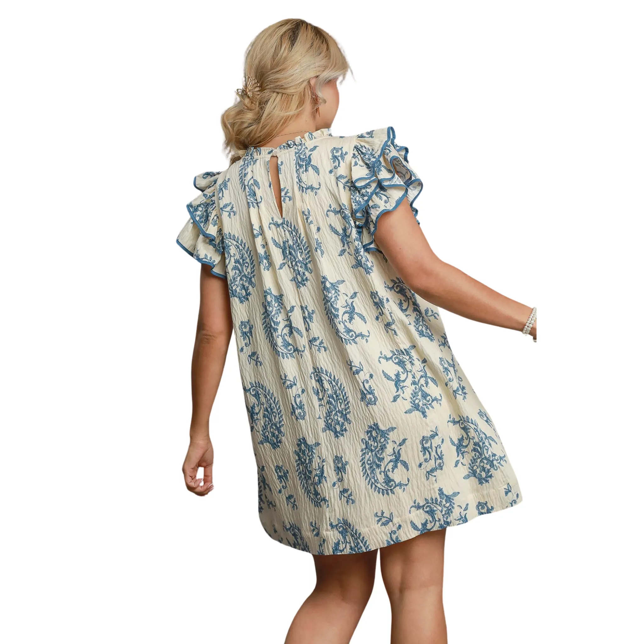 Paisley Print Tiered Dress
