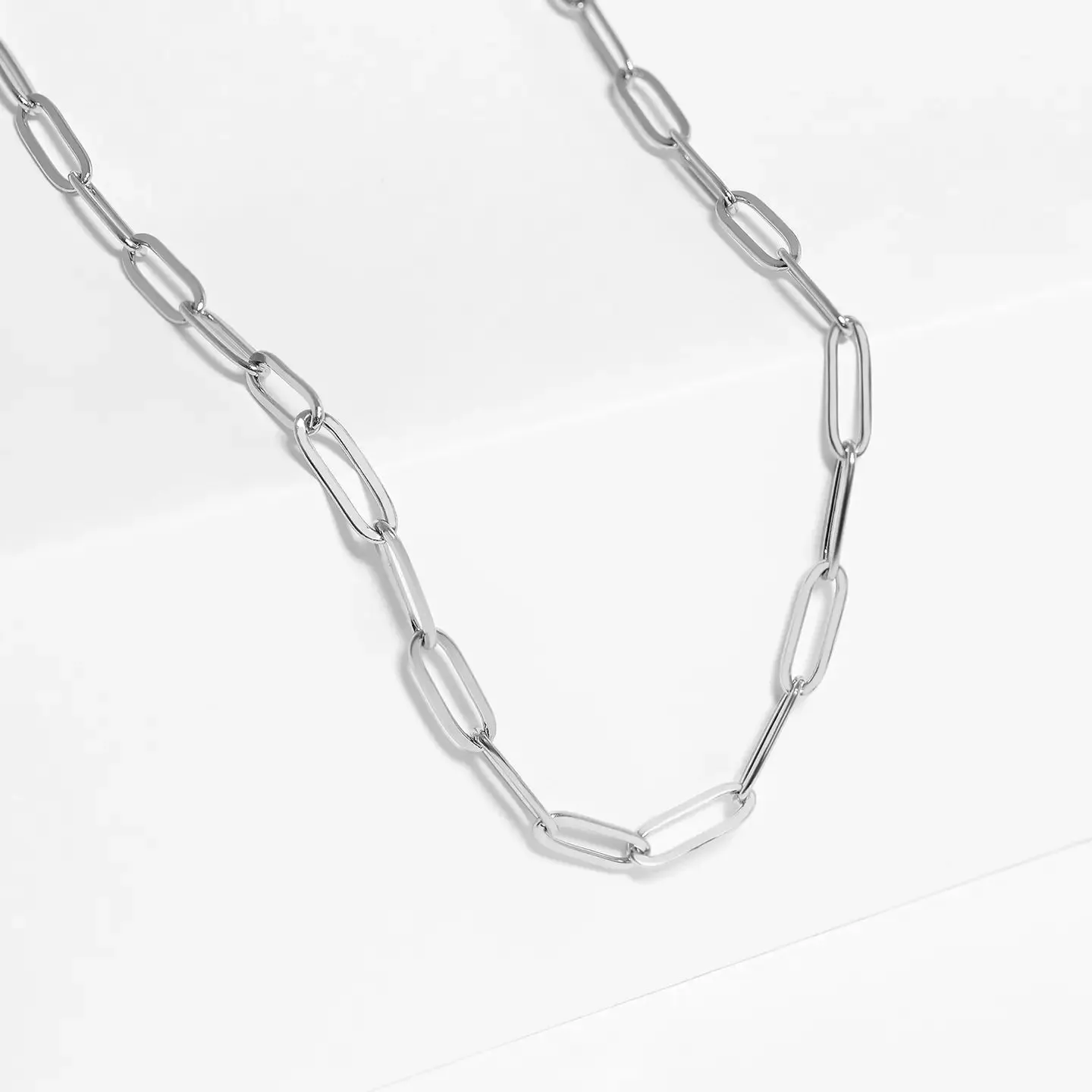 Paperclip Chain Layering Necklace
