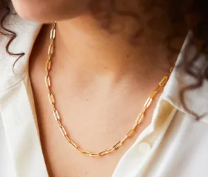 Paperclip Link Chain Layering Necklace