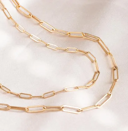 Paperclip Link Chain Layering Necklace