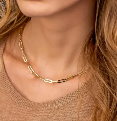 Paperclip Link Chain Layering Necklace