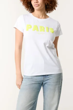 Paris White T Shirt Lemon Motif