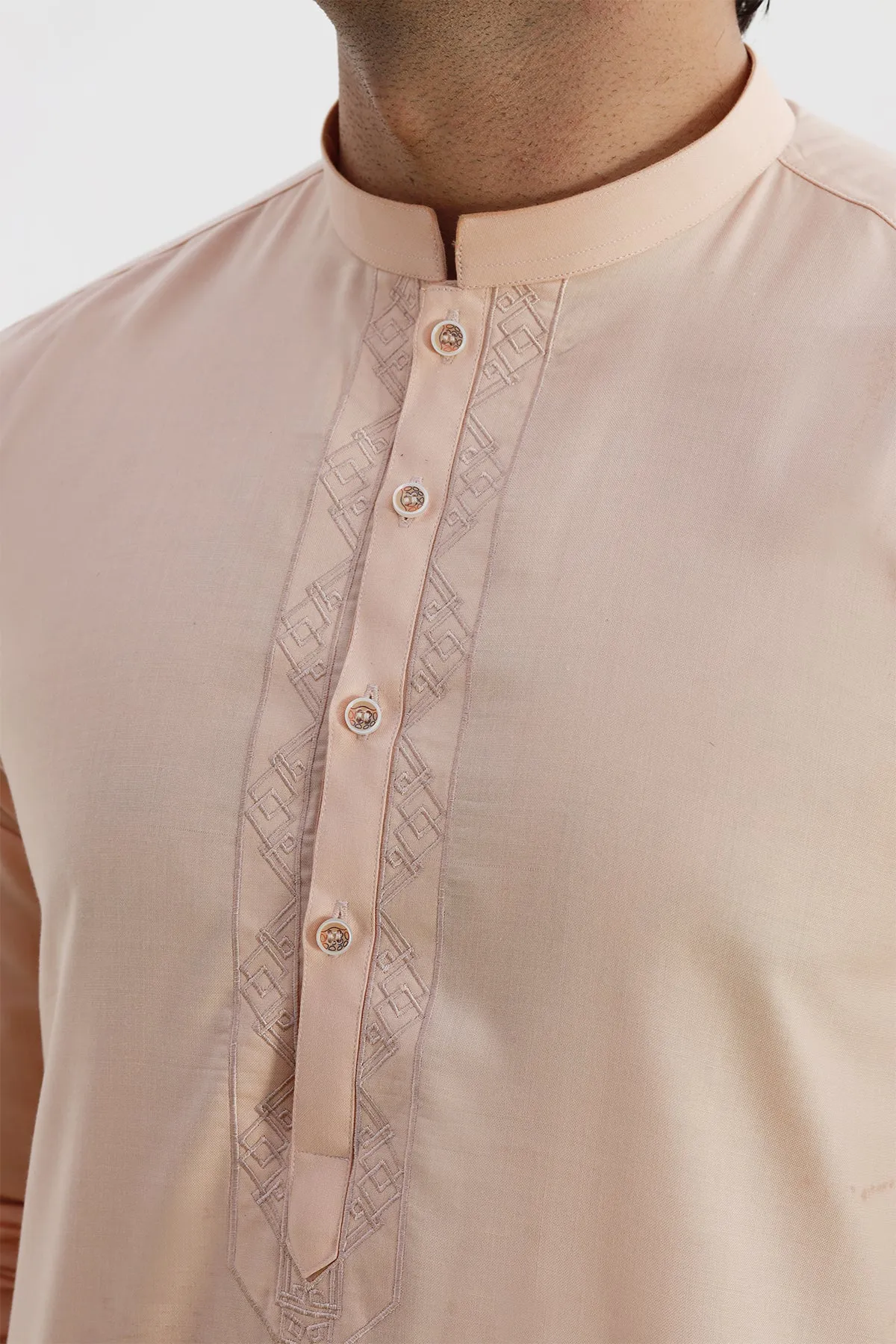 Peach Embroidered Kurta - P22 - MK0002R