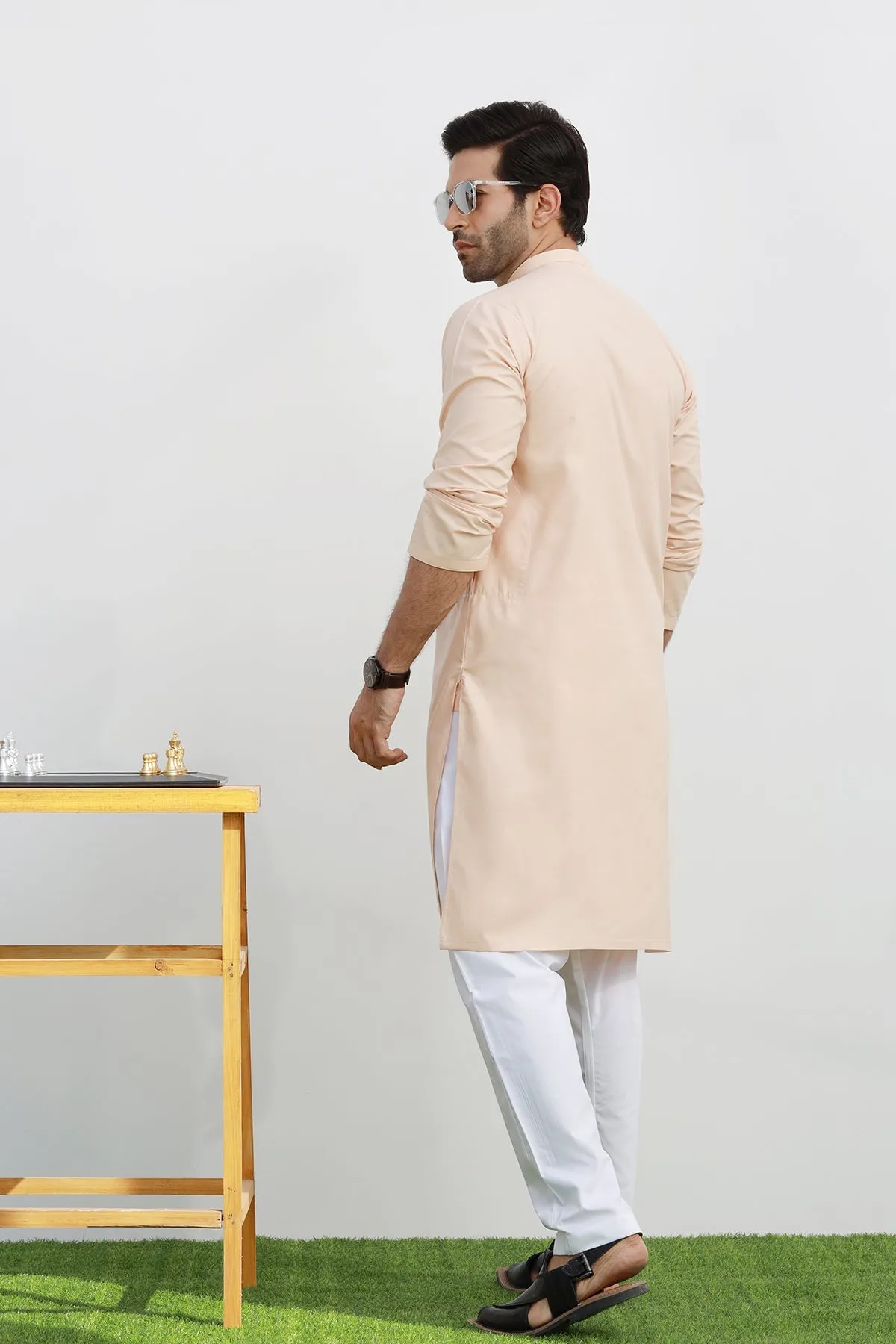Peach Embroidered Kurta - P22 - MK0002R