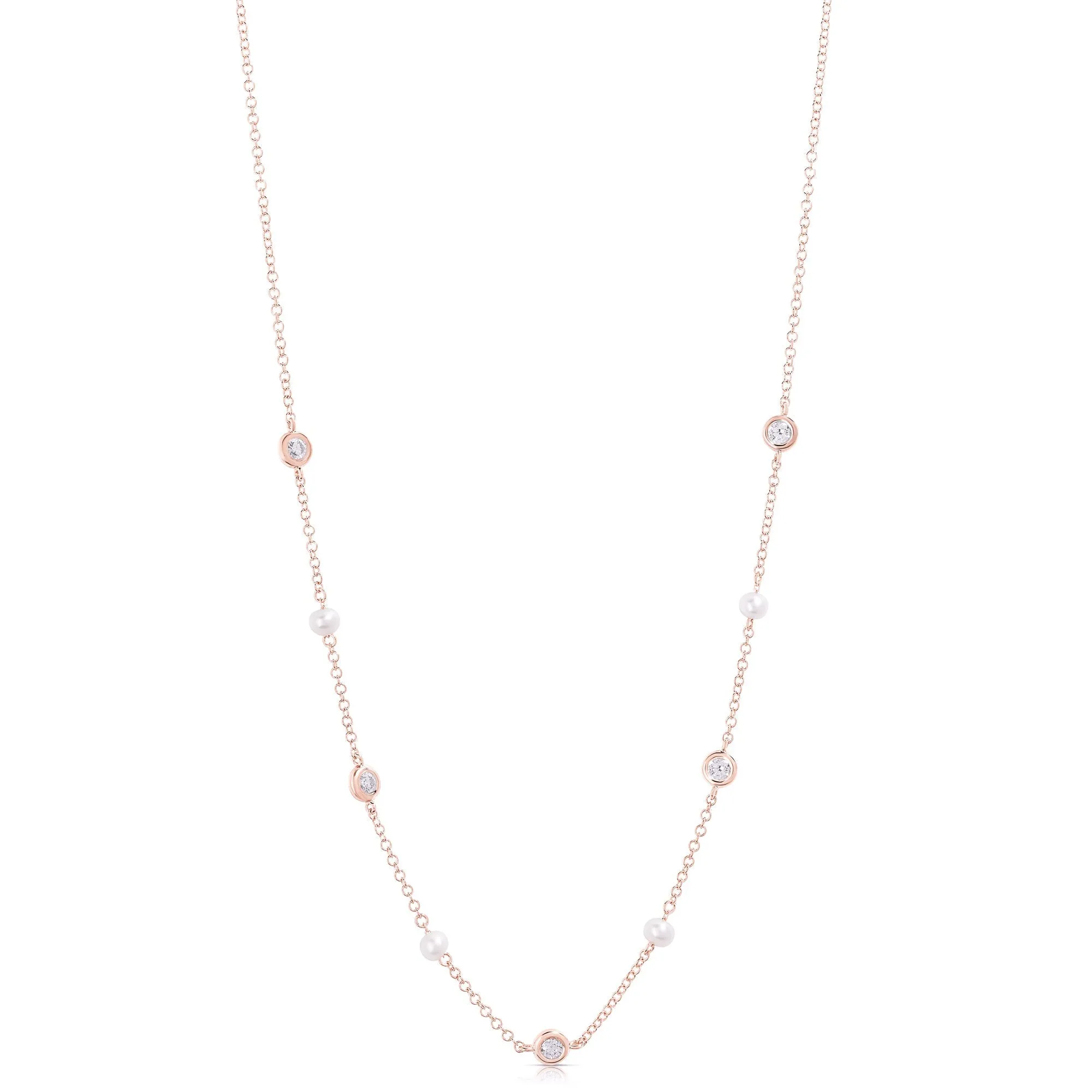 Pearl And Diamond Layering Necklace