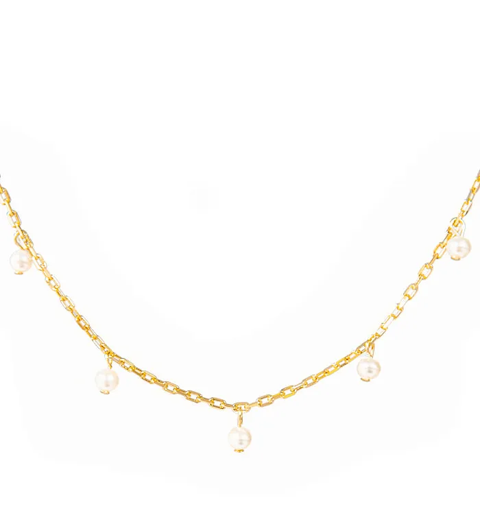 Pearl Drop Layering Necklace