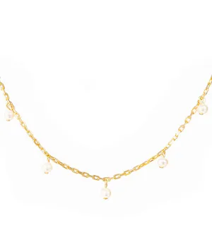 Pearl Drop Layering Necklace