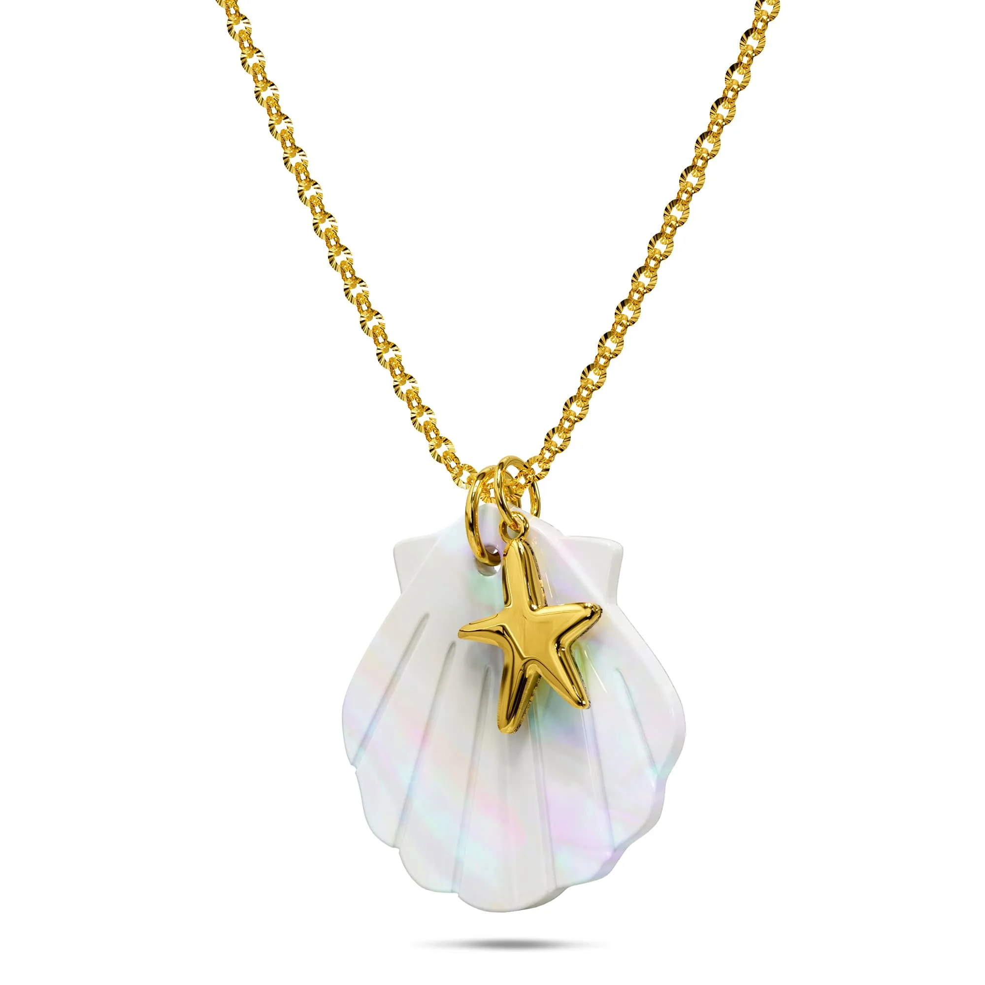 Pearl Shell & Gold Starfish Necklace