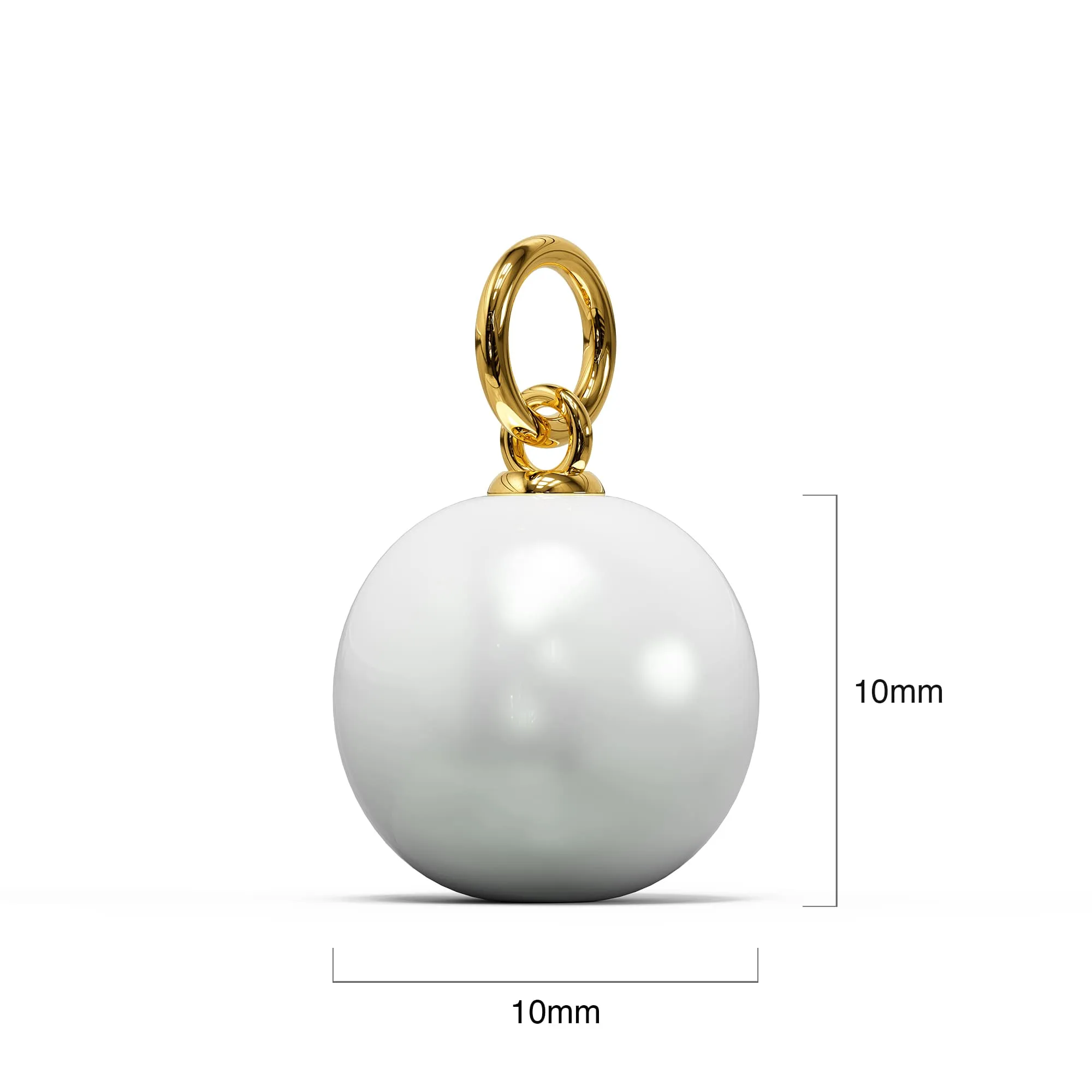 Pearl Trio Gold Clasp Charm Necklace