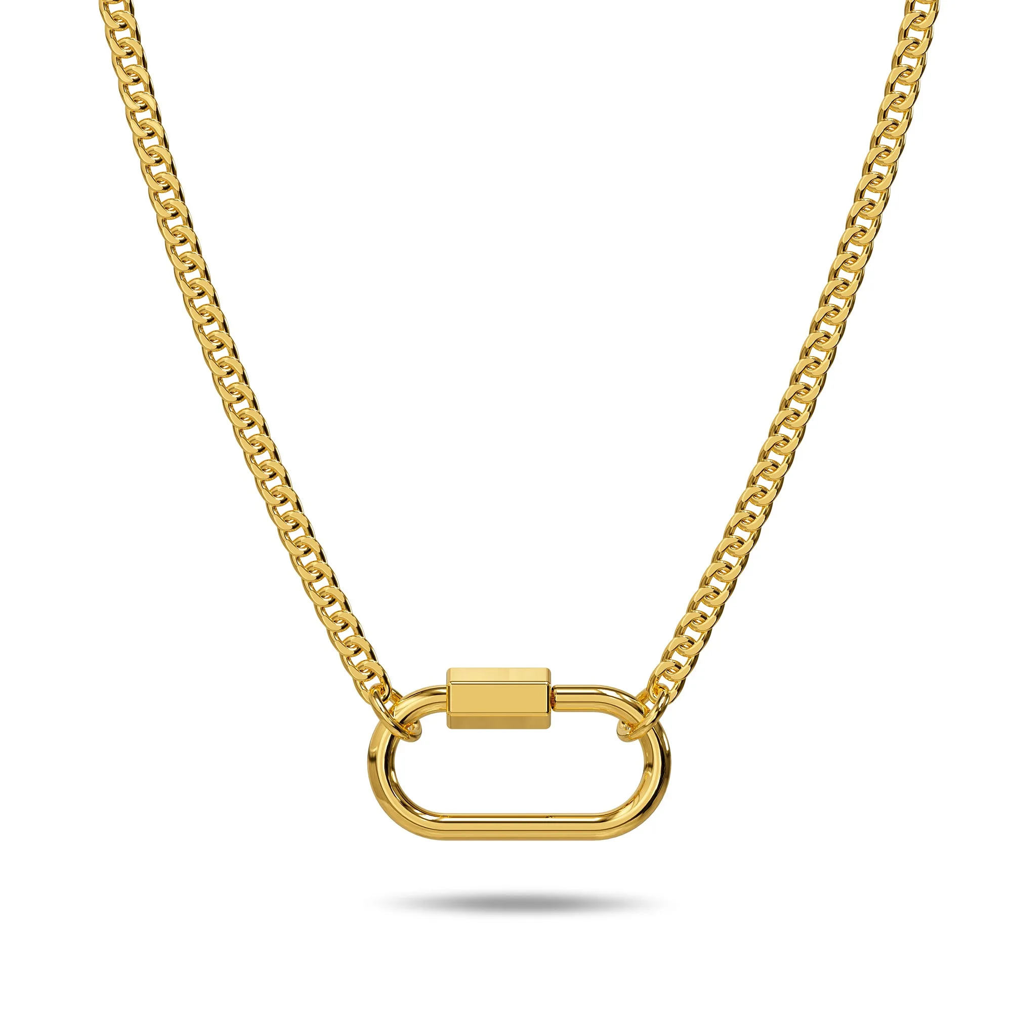 Pearl Trio Gold Clasp Charm Necklace