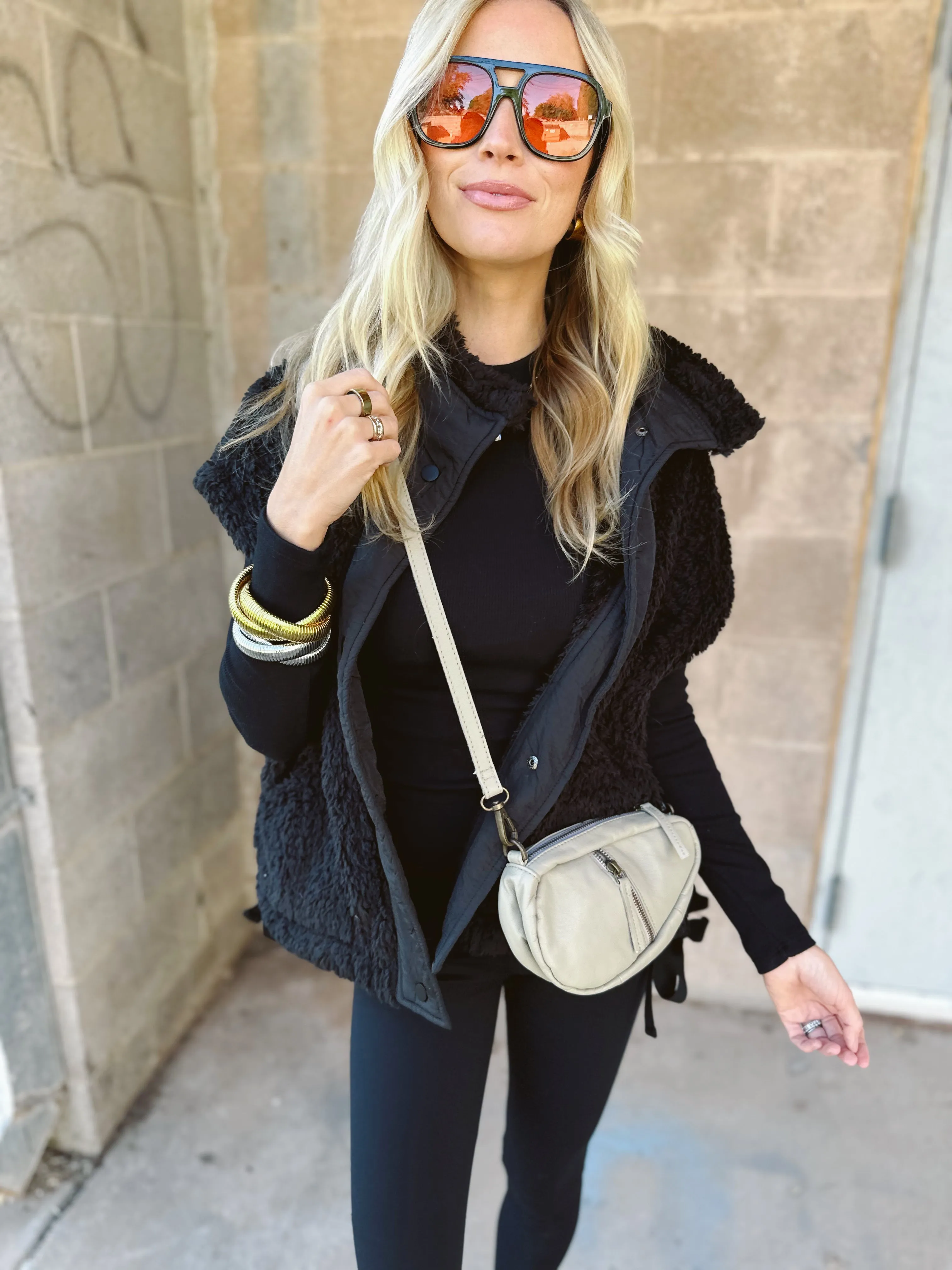Perfect White Tee | Lauryn- Black - Mock Neck Long Sleeve