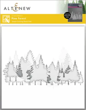 Pine Forest Simple Coloring Stencil Set (3 in 1)