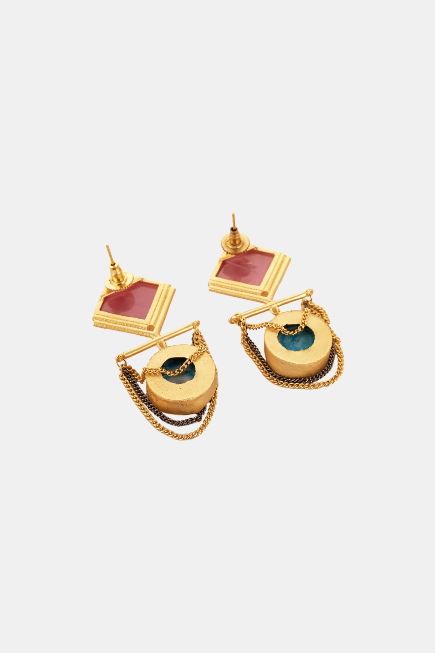 Pink And Blue Swing Earring