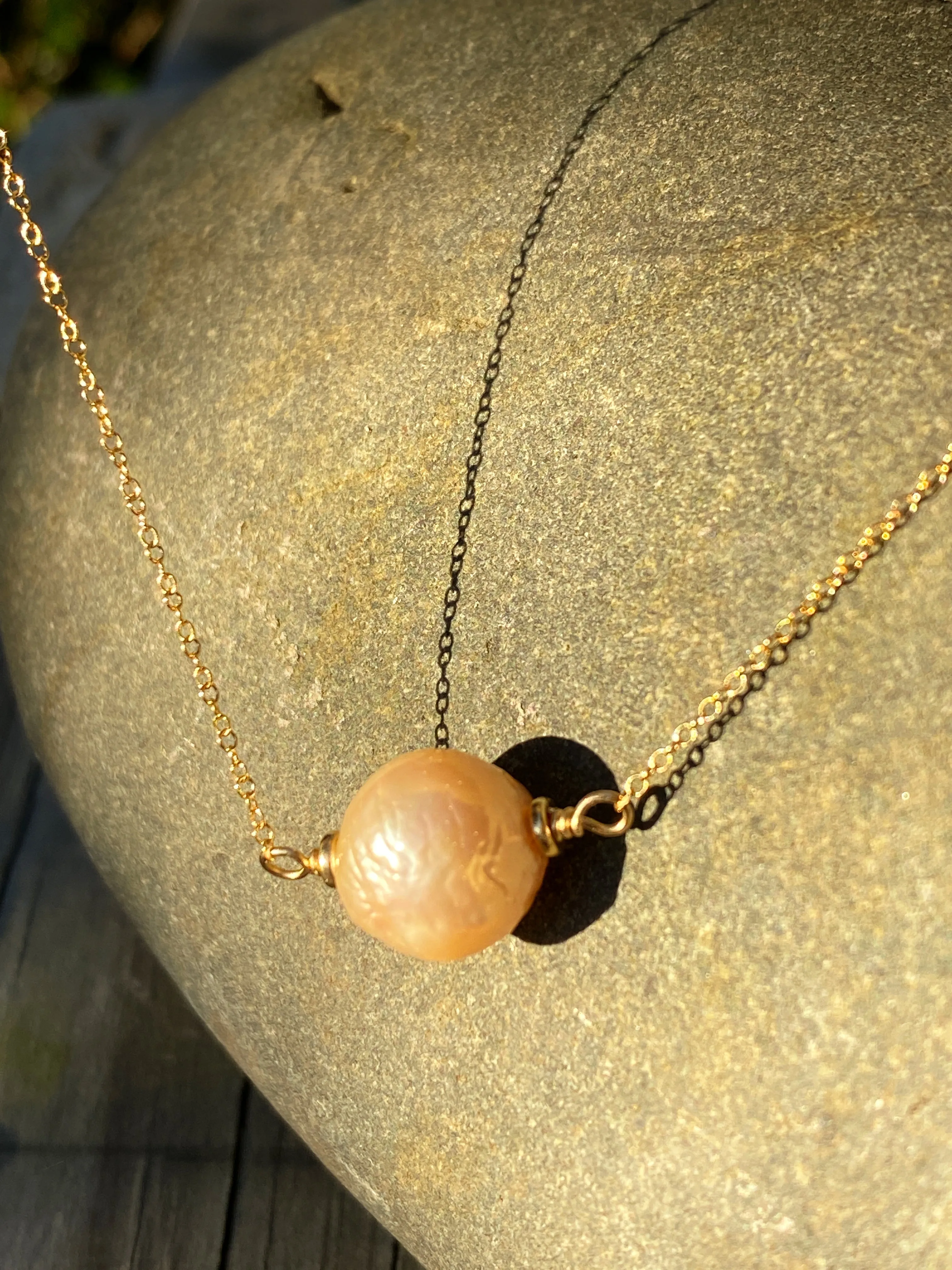 Pink Edison Pearl Layering Necklace