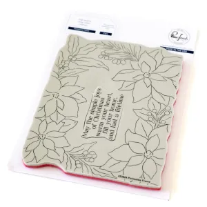 Pinkfresh Studio Cling Stamp 4.25"X5.5" Poinsettia Frame