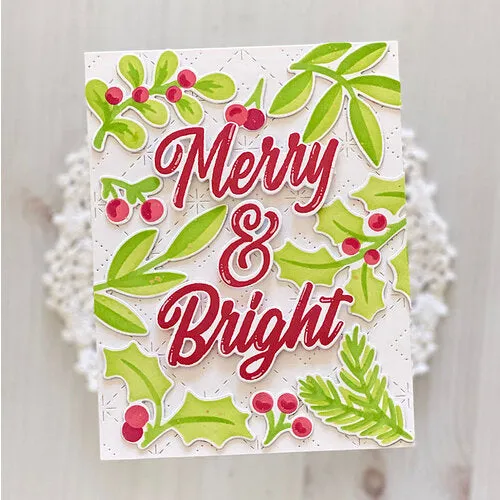 Pinkfresh Studio Die - Festive Leaves Background*