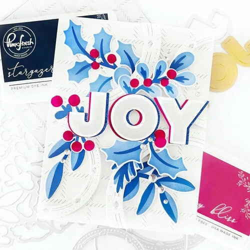 Pinkfresh Studio Stencils 4.25"X5.25" 4 pack  Festive Leaves Background Layering*