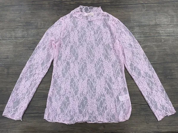 PLUS: Lace Mock Neck Layering Top