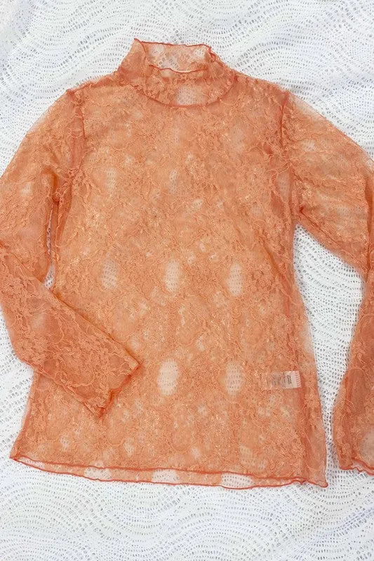 PLUS: Lace Mock Neck Layering Top