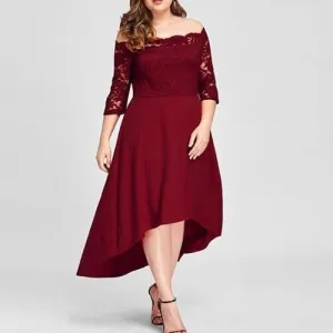 Plus Size Lace Midi Dress