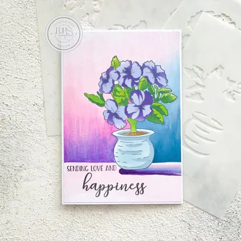 Potted Hibiscus Layering Stencils