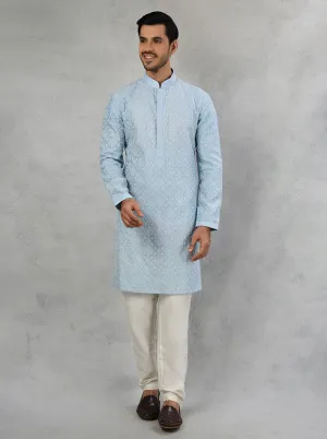 Powder Blue Kurta Pajama | TULA
