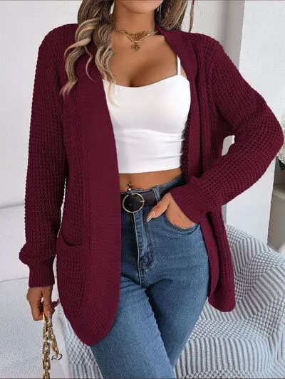 PRE-ORDER: Open Front Long Sleeve Cardigan with Pockets