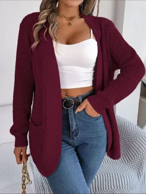 PRE-ORDER: Open Front Long Sleeve Cardigan with Pockets