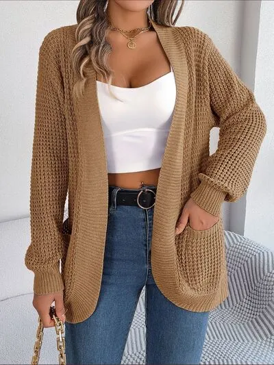 PRE-ORDER: Open Front Long Sleeve Cardigan with Pockets