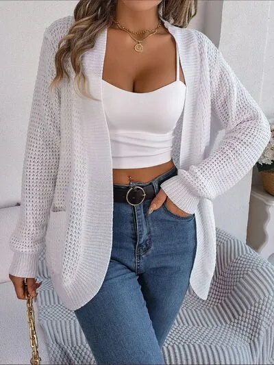 PRE-ORDER: Open Front Long Sleeve Cardigan with Pockets