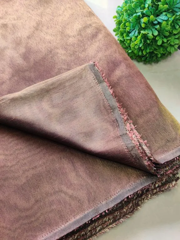 Precut Brown Plain Metallic Tissue Fabric