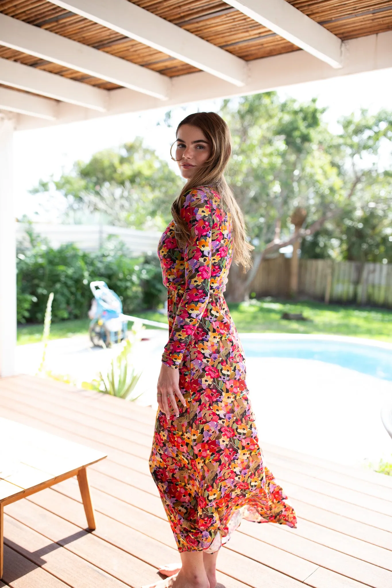 Printed Slip Dress- Oil Painted Florals