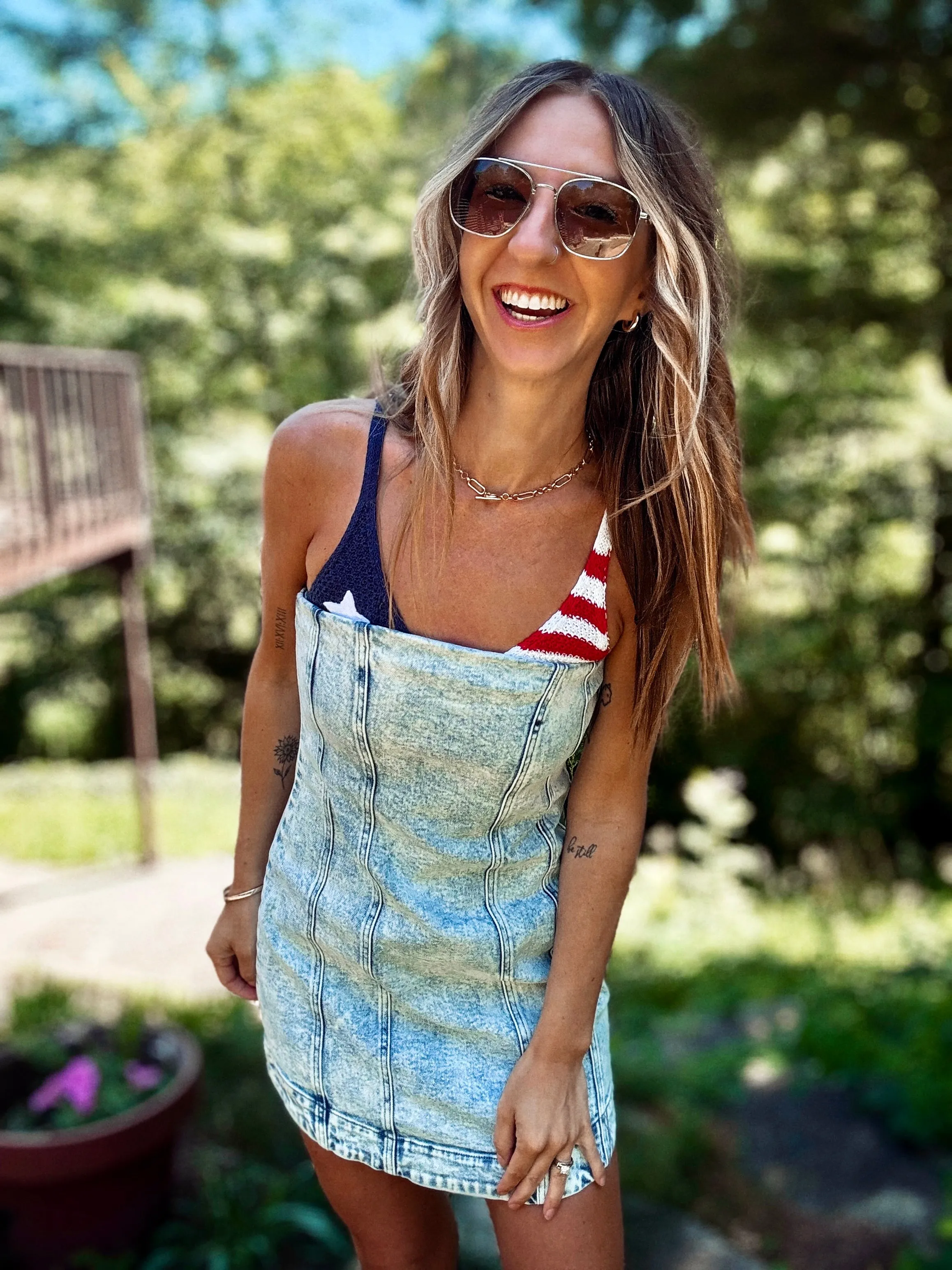 Proud To Be An American Knitted Crop Top