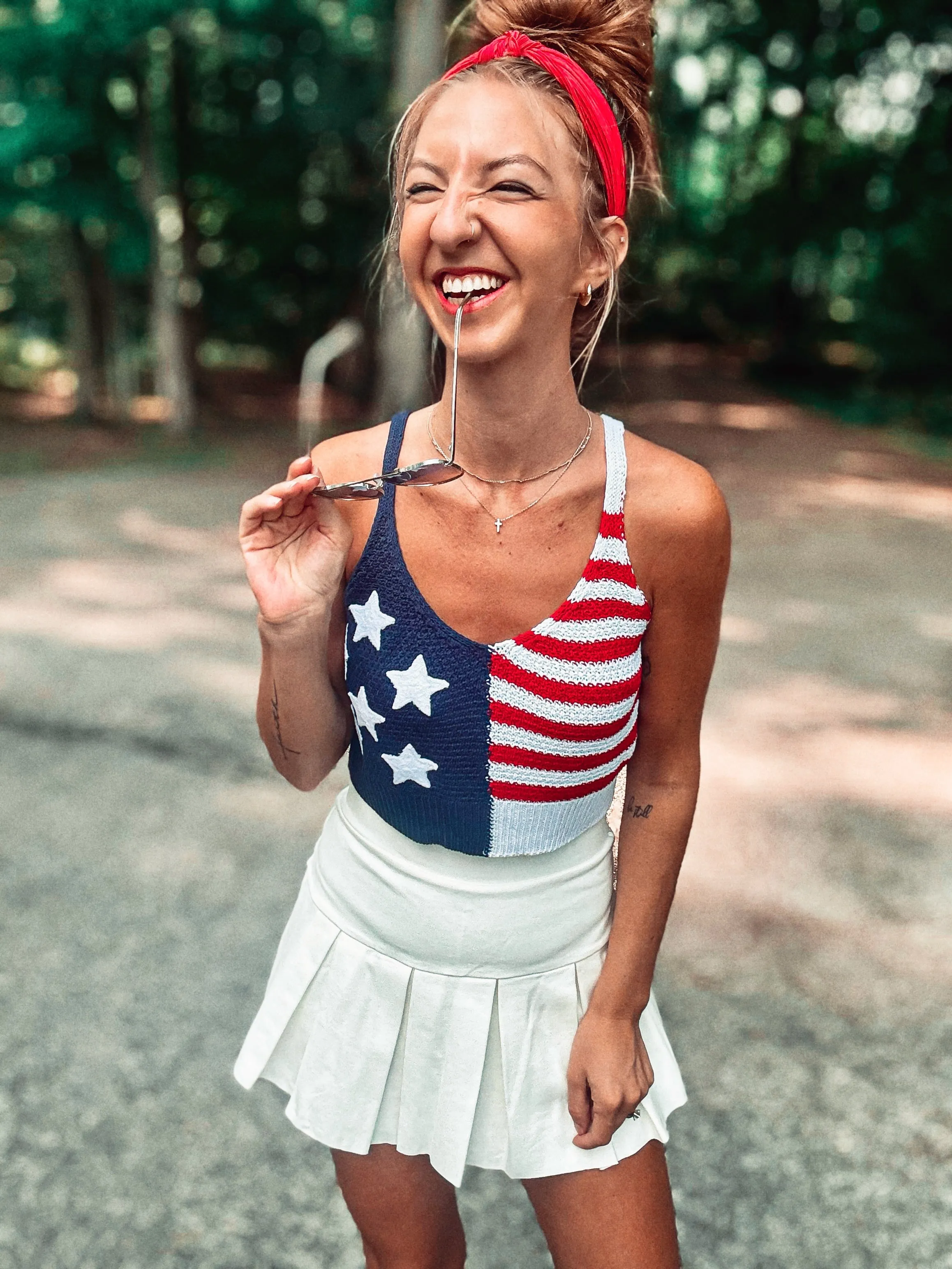 Proud To Be An American Knitted Crop Top