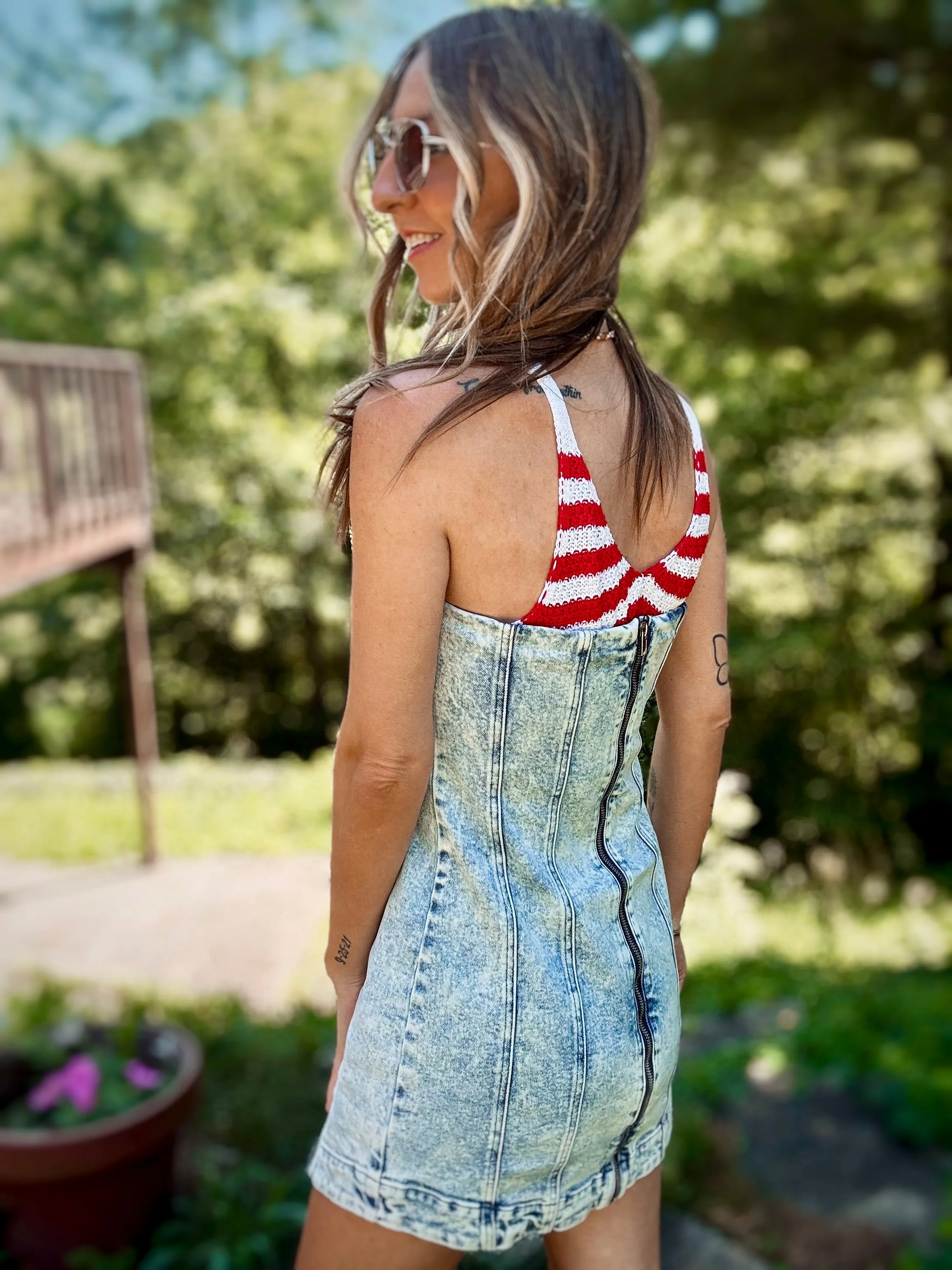 Proud To Be An American Knitted Crop Top