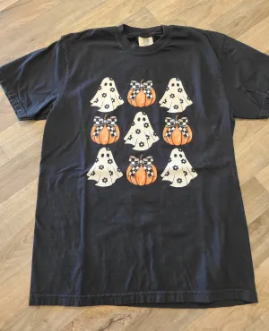 Pumpkin Ghost Bow Tee