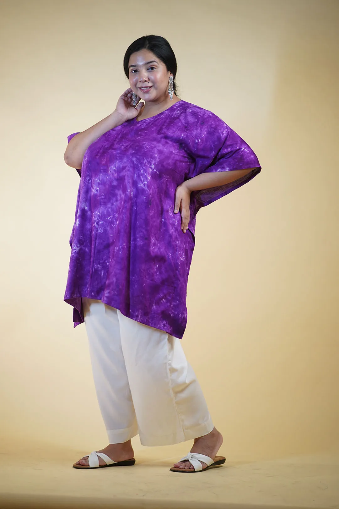 Purple Rayon TieDyeKurta - Amethyst