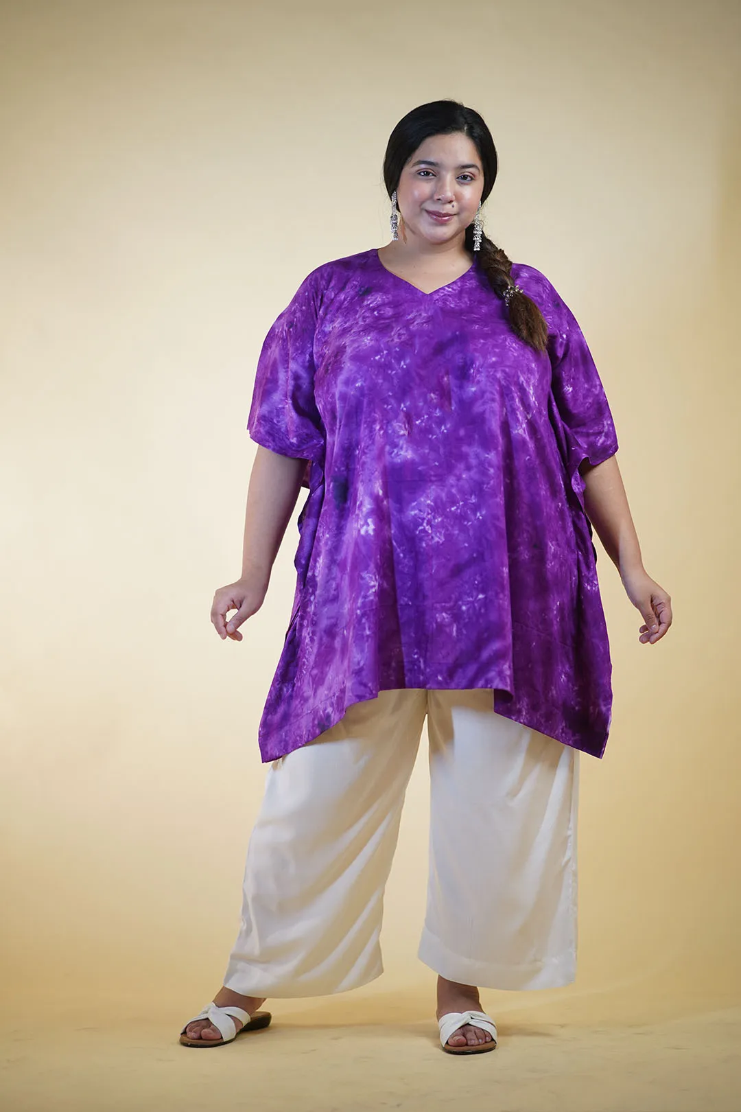 Purple Rayon TieDyeKurta - Amethyst