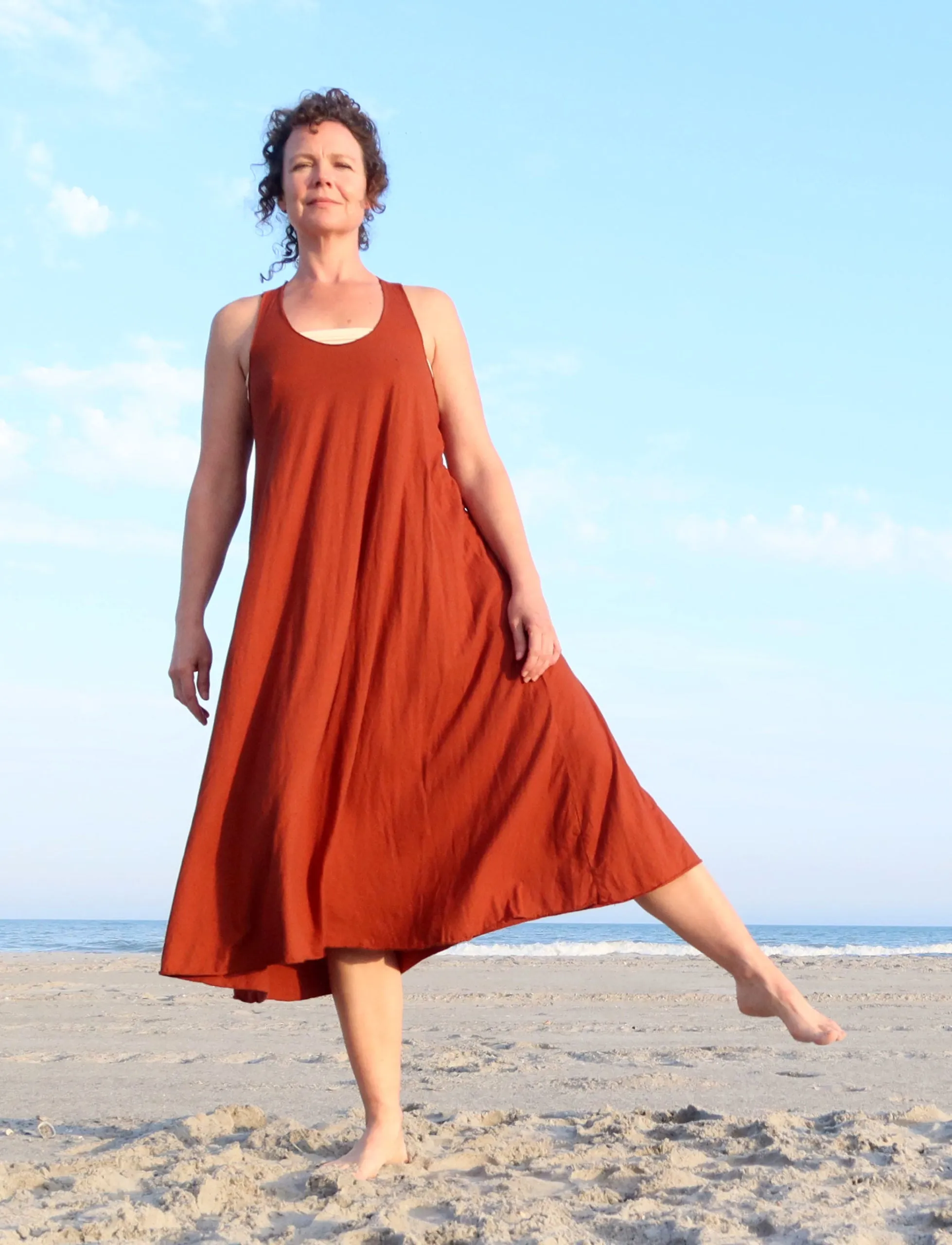 Racerback Tank Wanderer Below Knee Dress