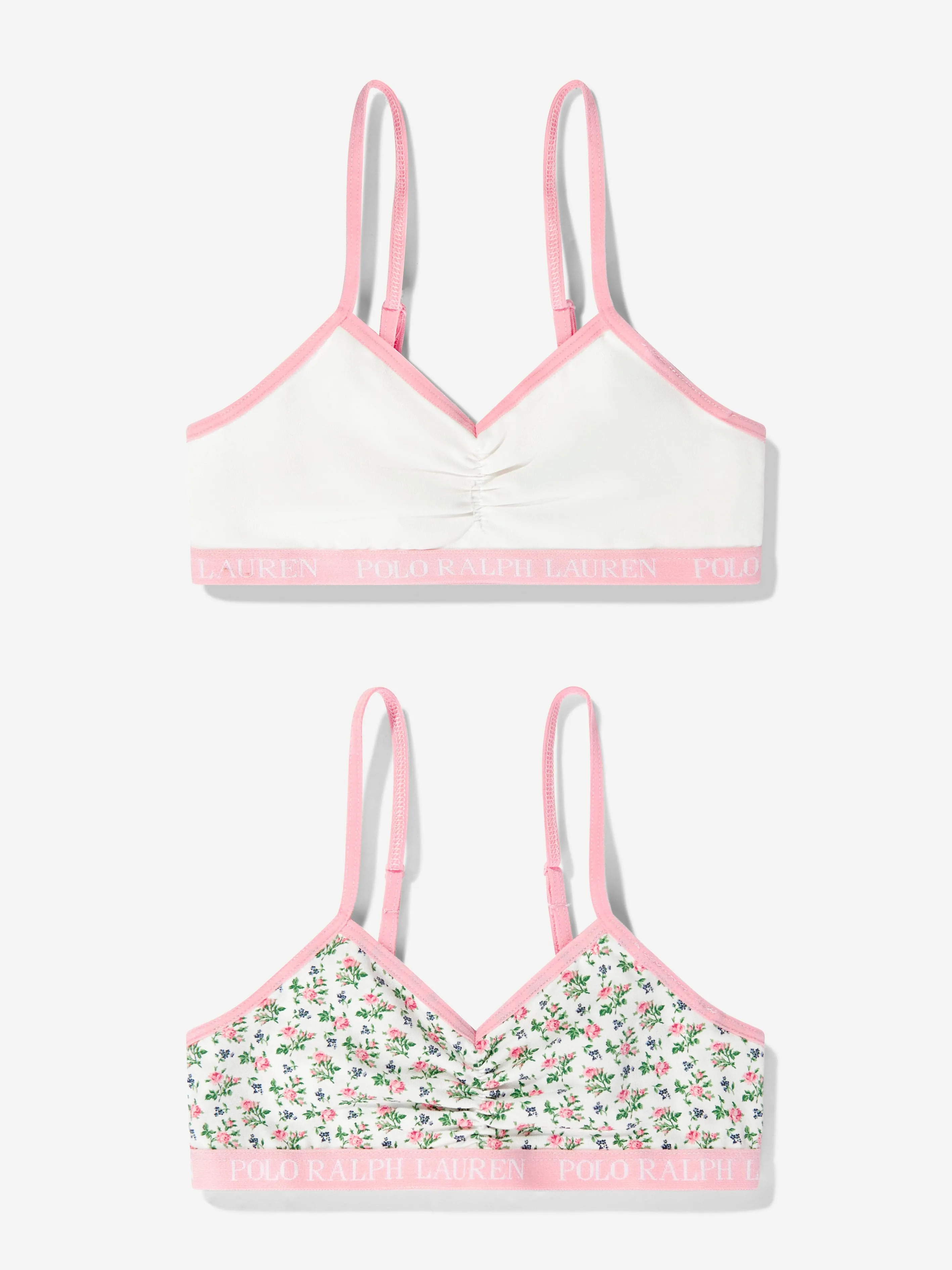 Ralph Lauren Girls 2 Pack Bralette Set in Ivory