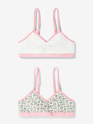 Ralph Lauren Girls 2 Pack Bralette Set in Ivory