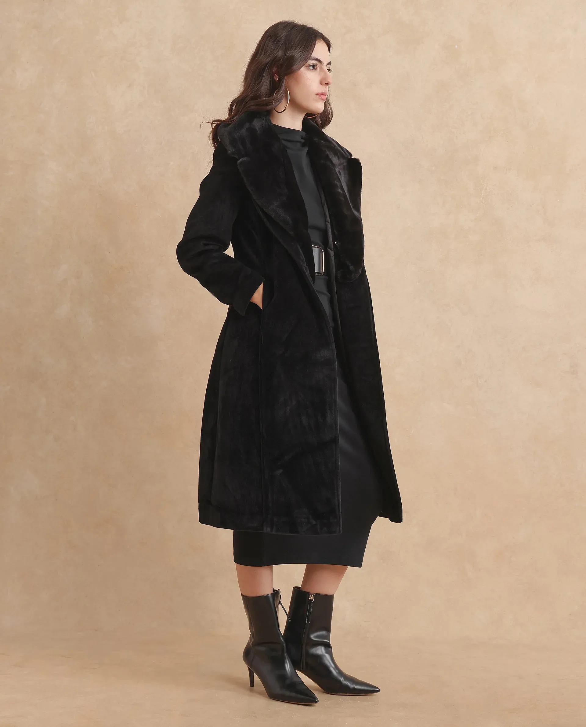 Rareism Women Teich 1 Black Plain Jacket